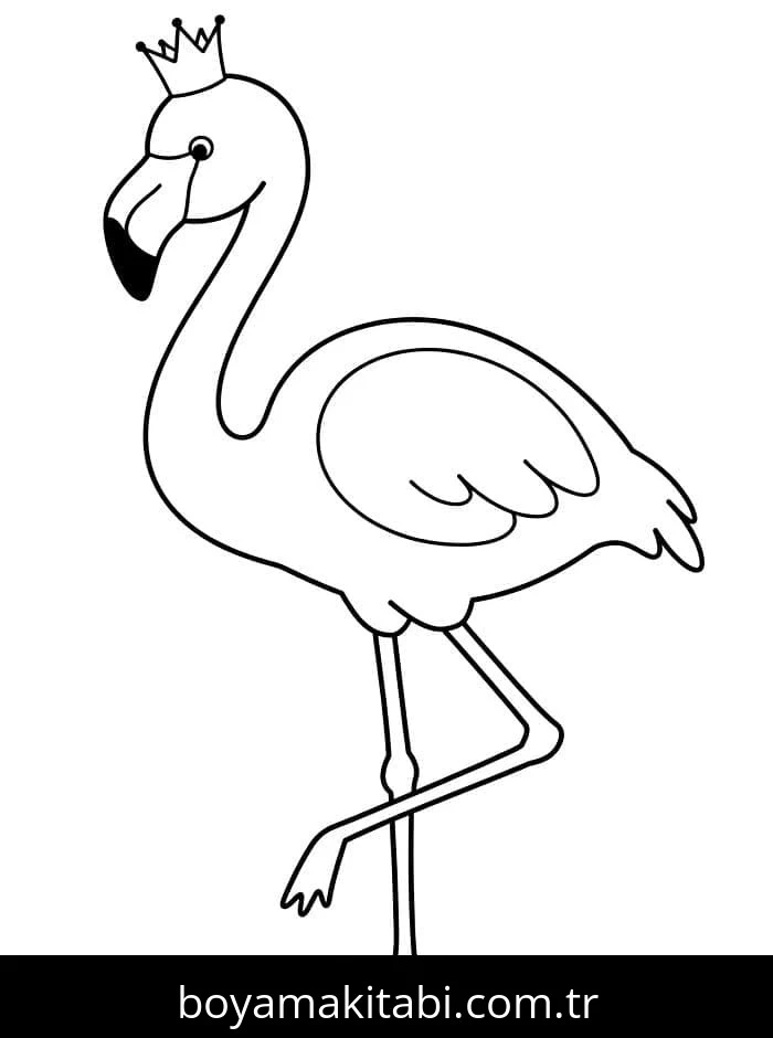 Flamingo boyama sayfası – çocuklar için, çizgi film temalı