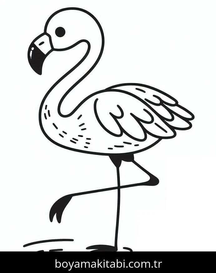 Flamingo boyama sayfası – okul öncesi, evde etkinlik