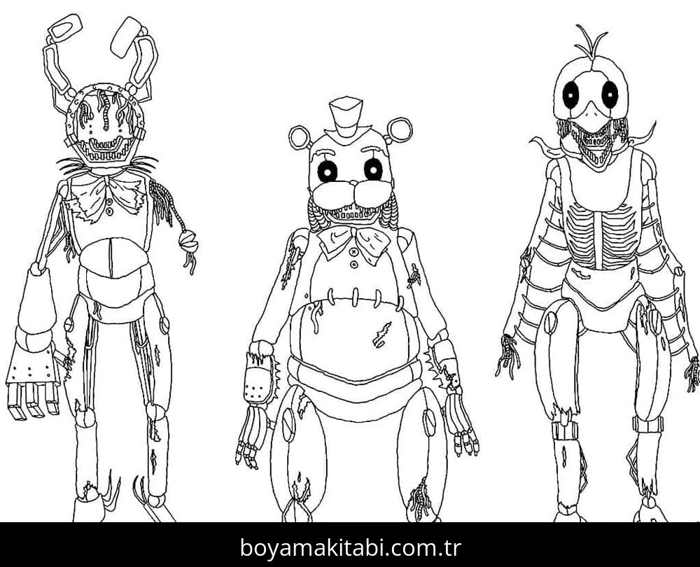 FNAF boyama sayfası – yaratıcılık, eğlenceli etkinlik
