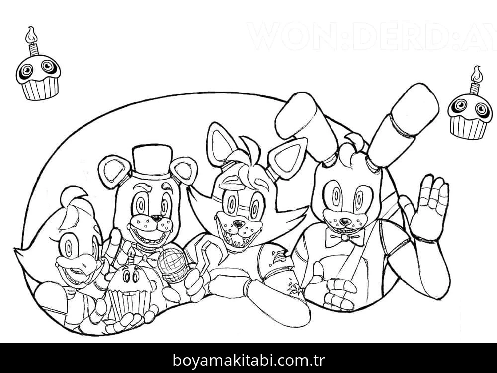 FNAF boyama sayfası – ücretsiz yazdır, boyama etkinliği