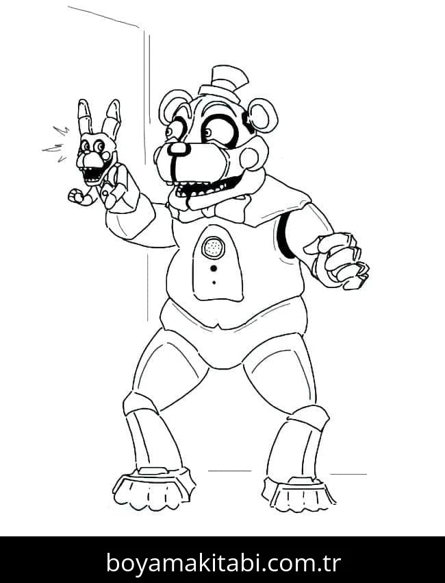FNAF boyama sayfası – PDF indir, sevimli karakter