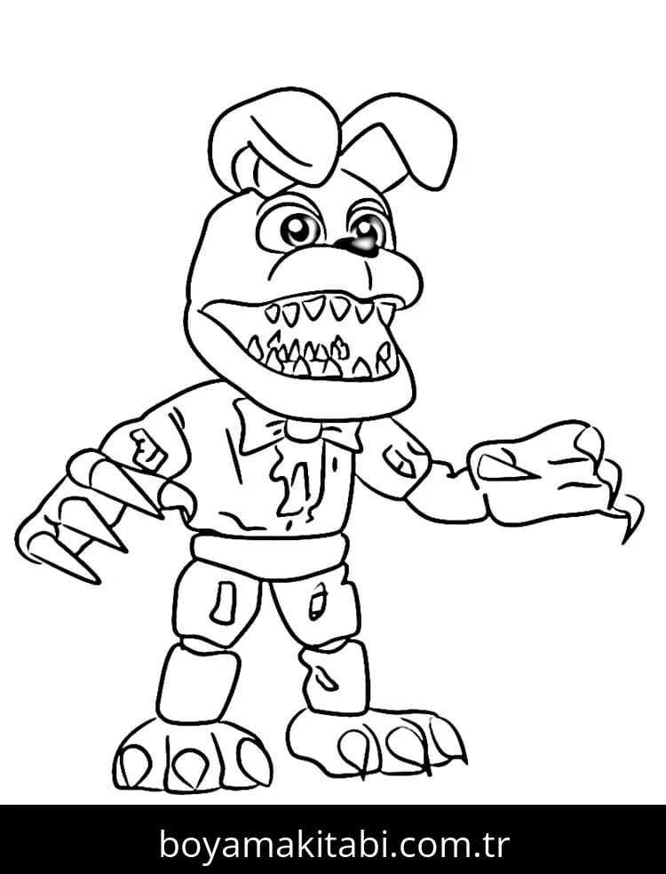 FNAF boyama sayfası – okul öncesi, evde etkinlik