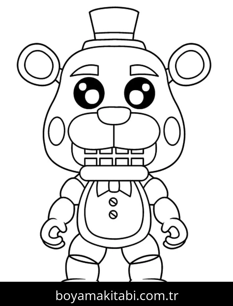 FNAF boyama sayfası – renkli çizimler, okul öncesi