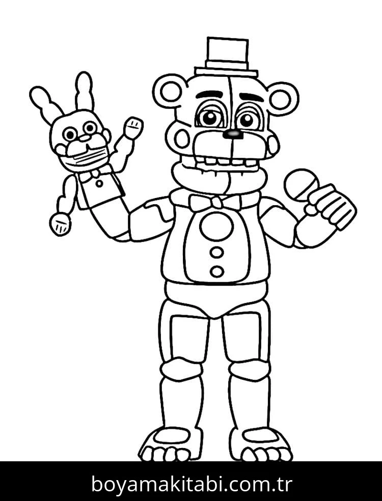 FNAF boyama sayfası – PDF indir, sevimli karakter