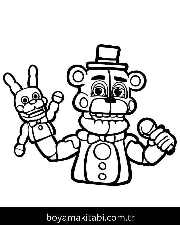 FNAF boyama sayfası – çocuklar için, çizgi film temalı