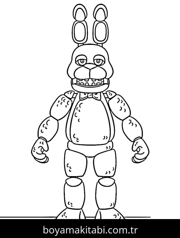 FNAF boyama sayfası – kolay boyama, eğitici aktivite