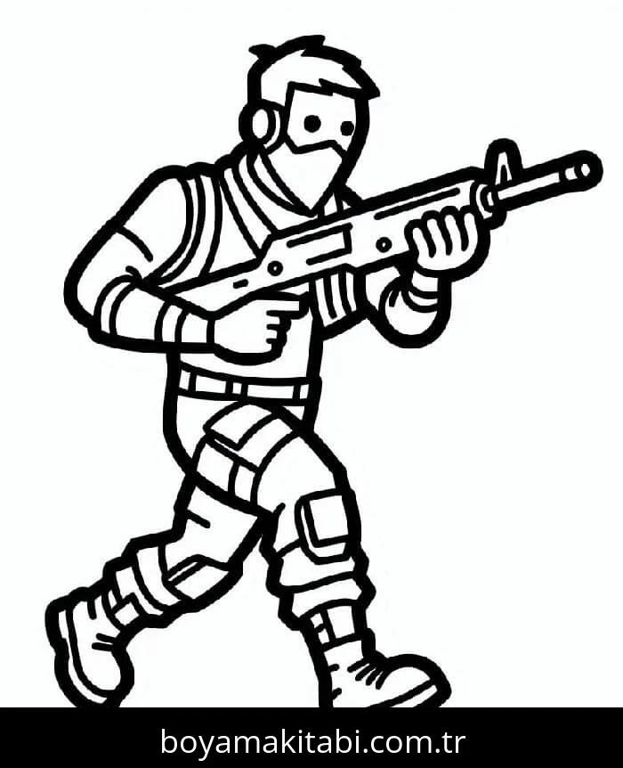 Fortnite boyama sayfası – çocuk aktivitesi, PDF indir