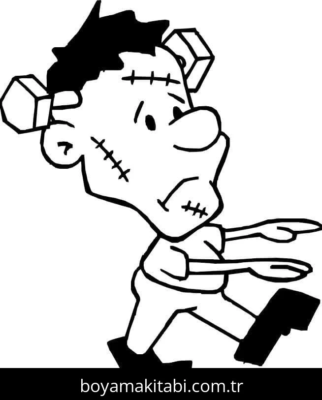 Frankenstein boyama sayfası – el becerilerini geliştirir, boyama çalışması