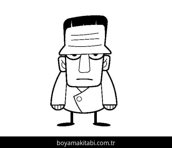 Frankenstein boyama sayfası – boyama çalışması, yaratıcılığı geliştirir