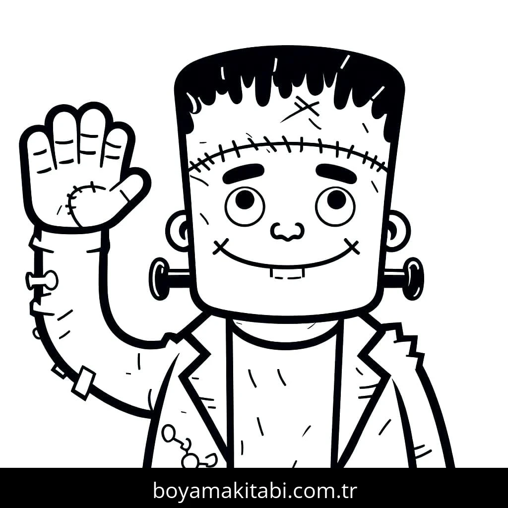 Frankenstein boyama sayfası – ücretsiz yazdır, boyama etkinliği