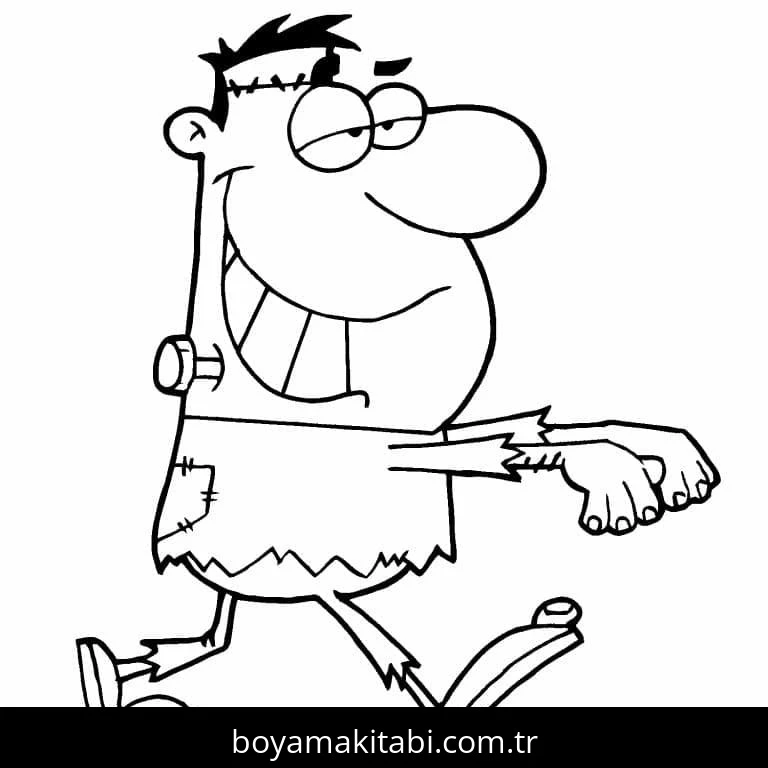 Frankenstein boyama sayfası – eğlenceli etkinlik, el becerilerini geliştirir