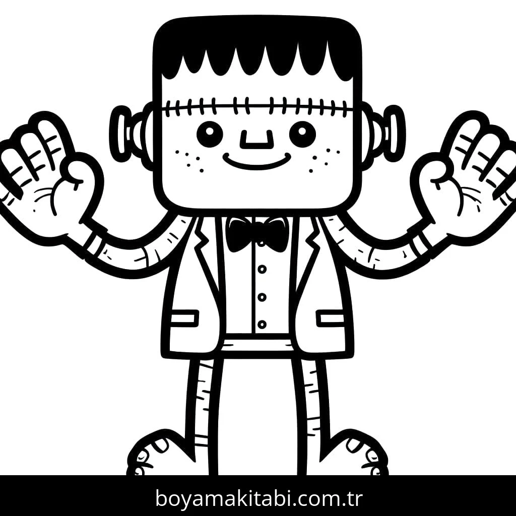 Frankenstein boyama sayfası – el becerilerini geliştirir, boyama çalışması