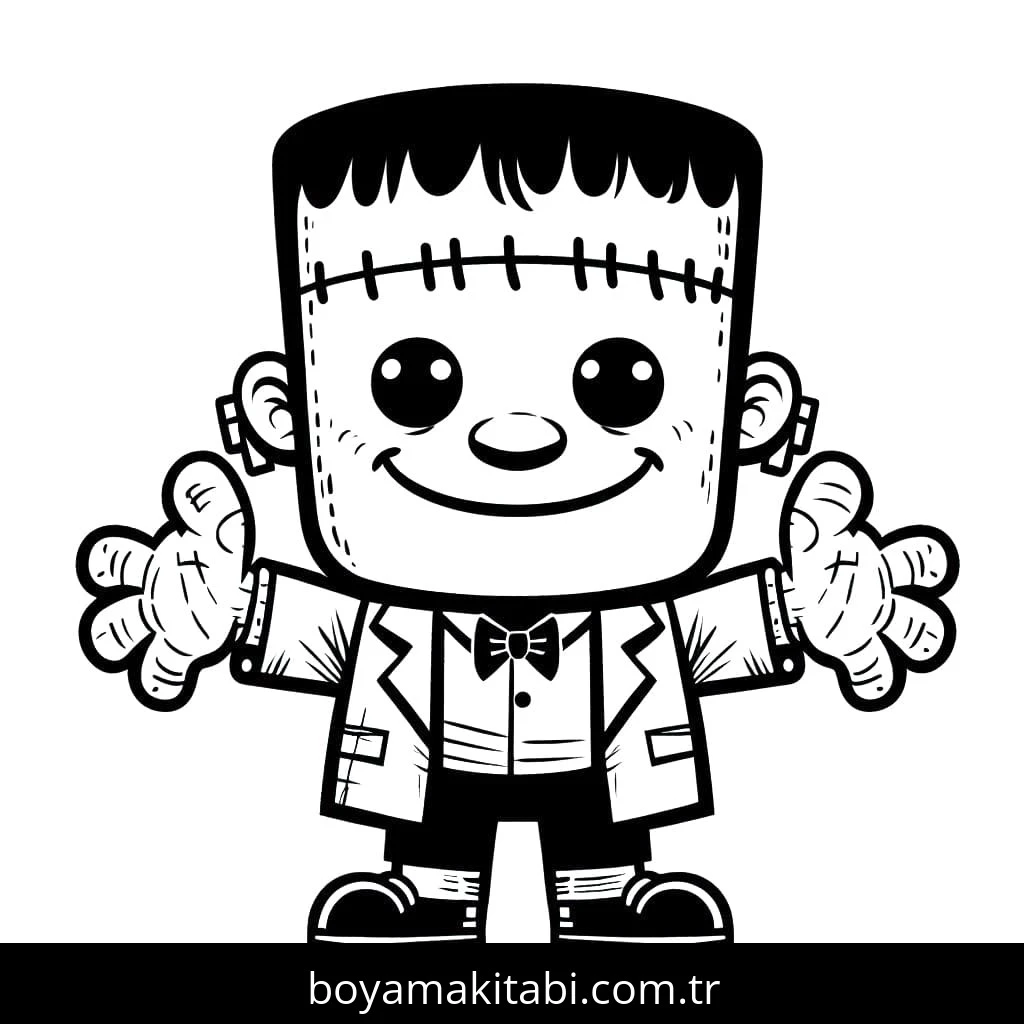 Frankenstein boyama sayfası – keyifli zaman, renkli çizimler
