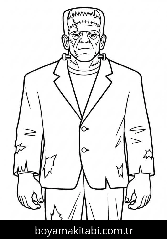Frankenstein boyama sayfası – sanatsal çalışma, çocuklar için