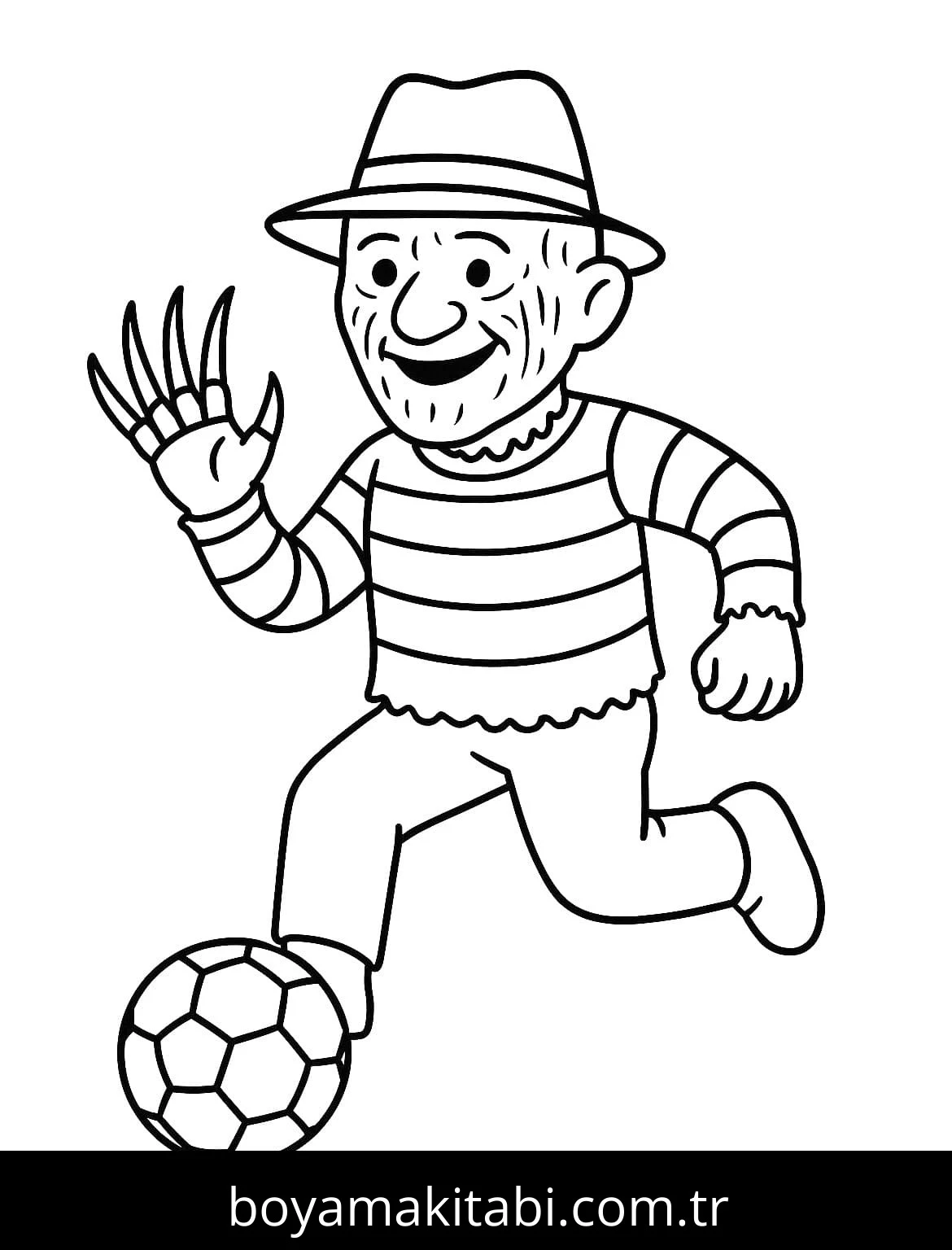 Freddy Krueger boyama sayfası – yaratıcılık, eğlenceli etkinlik