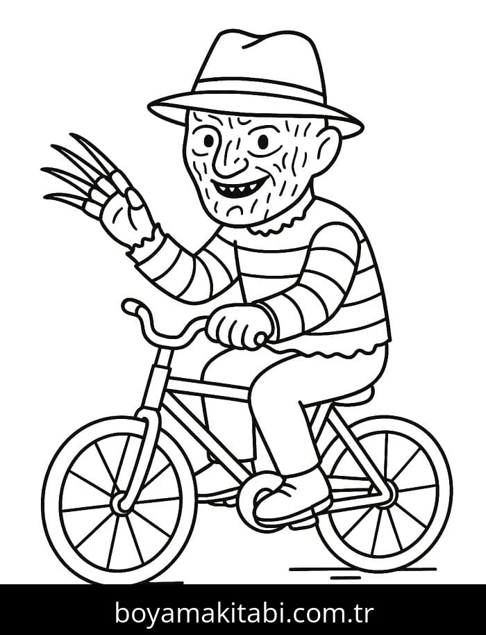 Freddy Krueger boyama sayfası – boyama çalışması, yaratıcılığı geliştirir