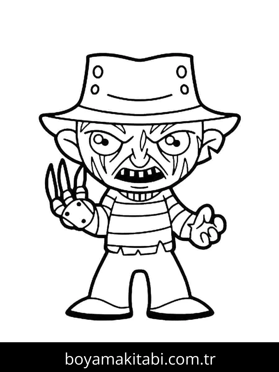 Freddy Krueger boyama sayfası – ücretsiz yazdır, boyama etkinliği