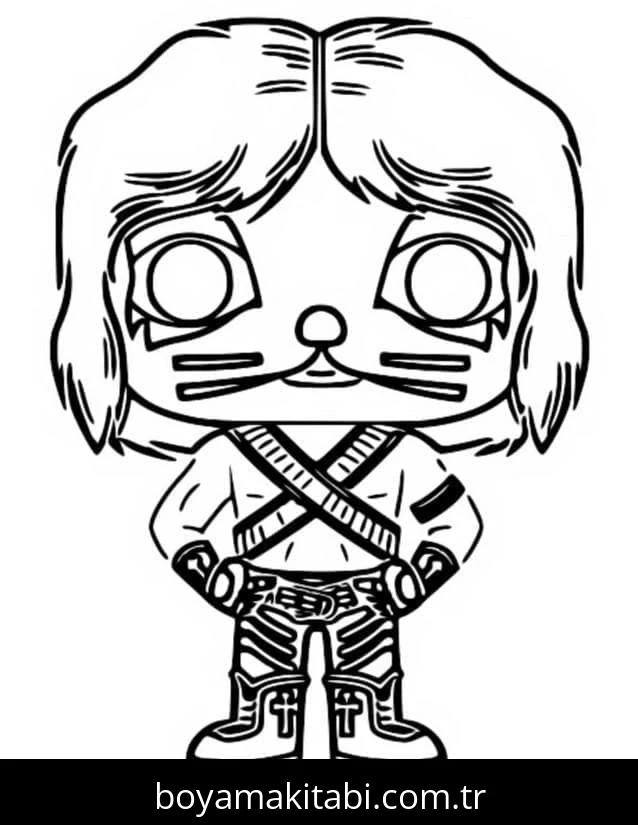 Funko Pop boyama sayfası – basit çizim, kolay boyama
