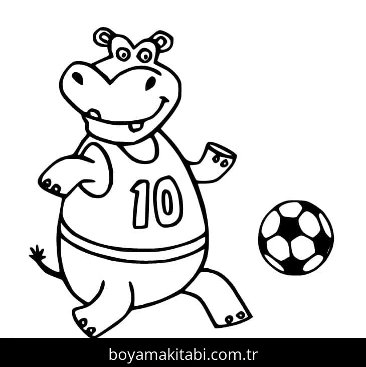 Futbol boyama sayfası – basit çizim, kolay boyama