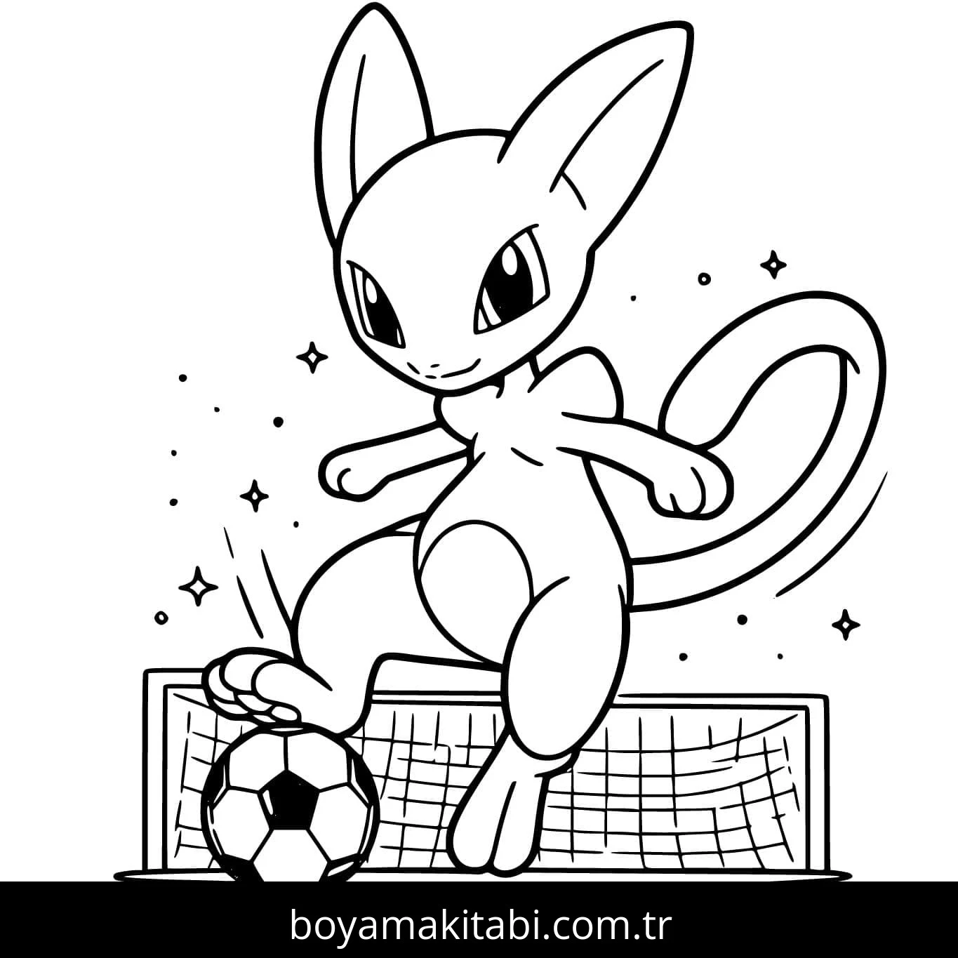 Futbol boyama sayfası – çizgi film temalı, basit çizim