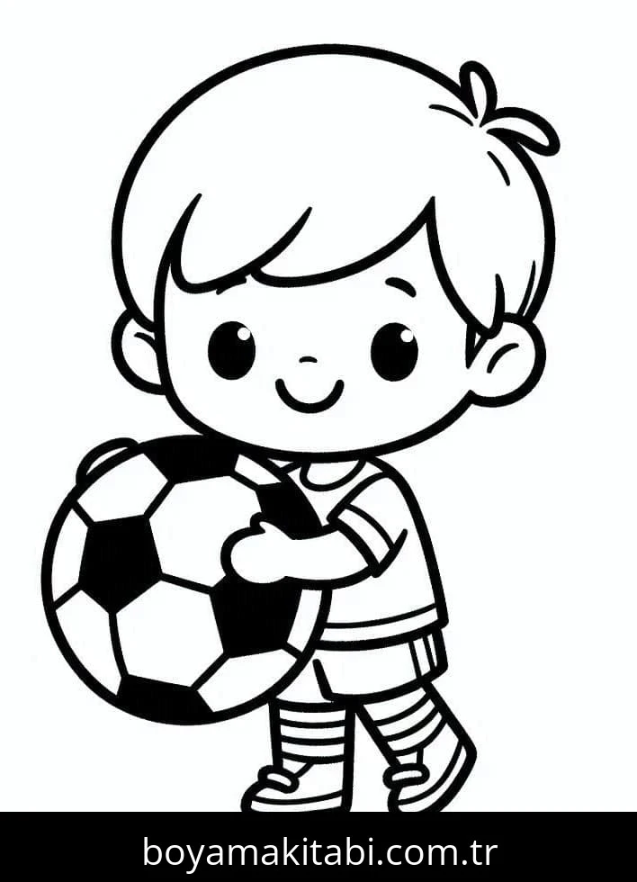 Futbol boyama sayfası – el becerilerini geliştirir, boyama çalışması