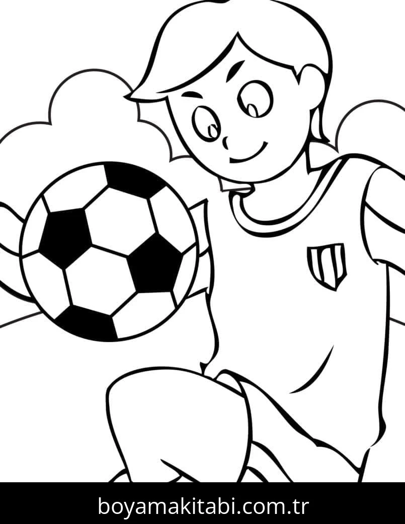 Futbol boyama sayfası – sanatsal çalışma, çocuklar için
