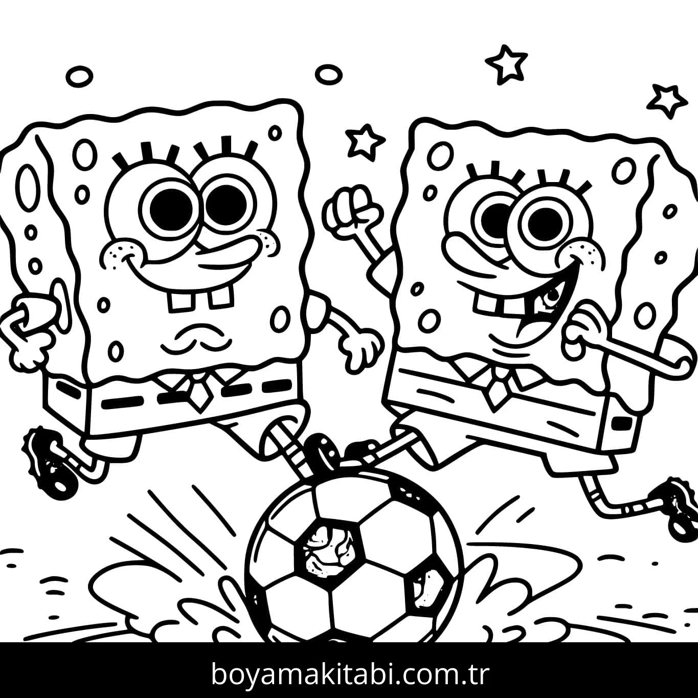 Futbol boyama sayfası – basit çizim, kolay boyama