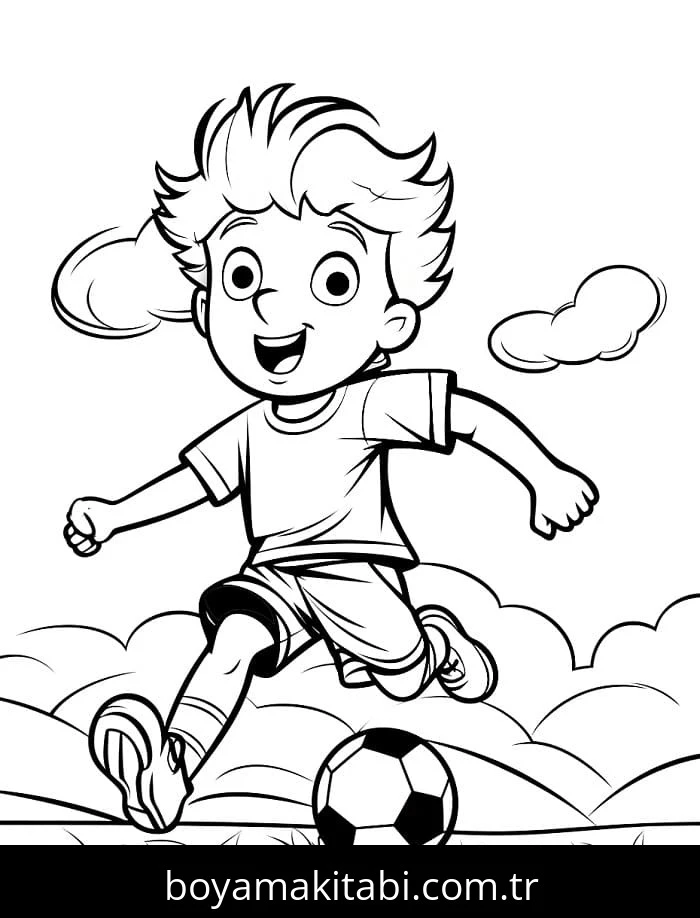Futbol boyama sayfası – boyama çalışması, yaratıcılığı geliştirir
