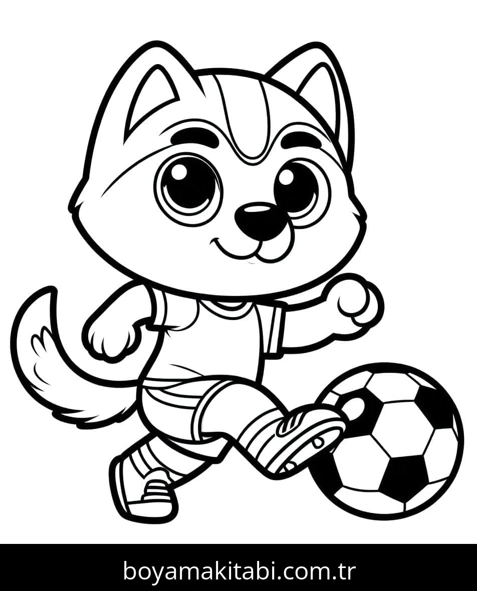 Futbol boyama sayfası – okul öncesi, evde etkinlik