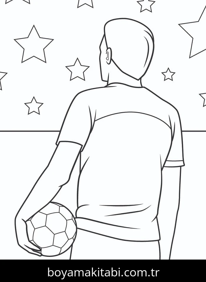 Futbol boyama sayfası – evde etkinlik, ücretsiz yazdır