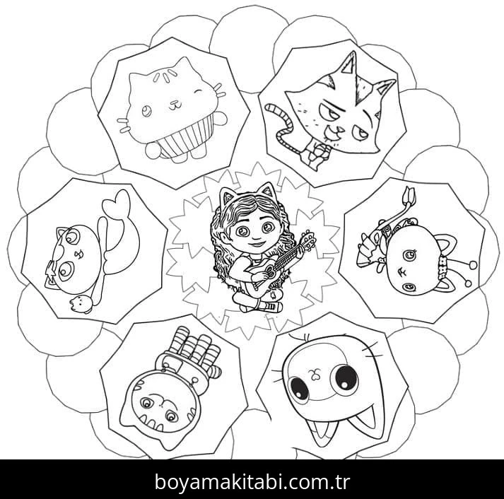 Gabby'nin Hayal Evi boyama sayfası #46 – renkli çizimler, dikkat ve odaklanma geliştirir