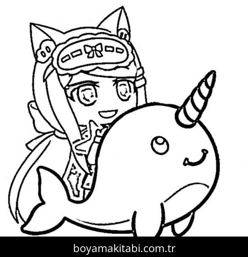 Gacha Life boyama sayfası – sanatsal çalışma, çocuklar için