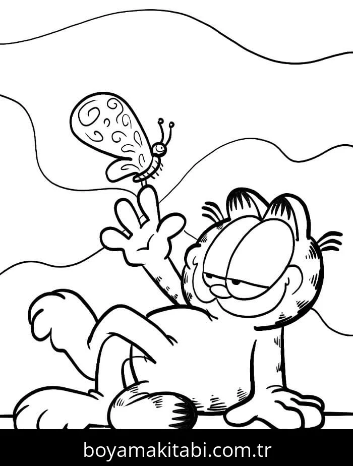 Garfield boyama sayfası #83 – yaratıcılığı geliştirir, keyifli zaman