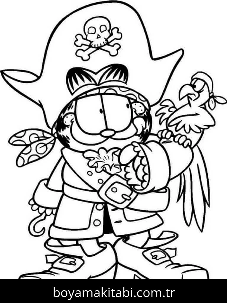 Garfield boyama sayfası #105 – motor becerileri destekler, mürekkep tasarrufu sağlar