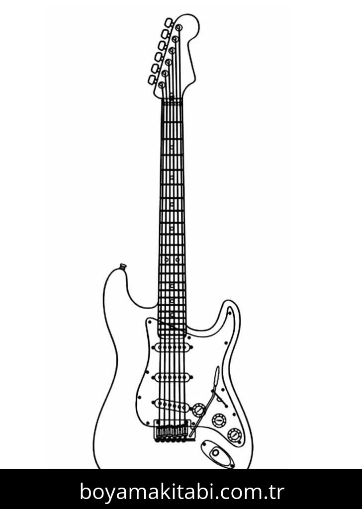 Gitar boyama sayfası – ücretsiz yazdır, boyama etkinliği