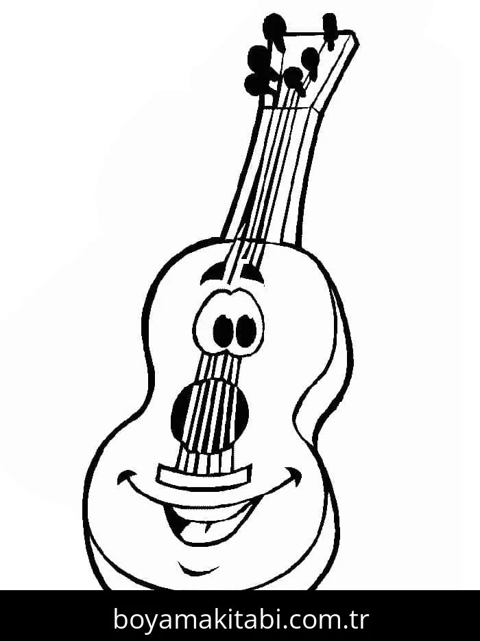 Gitar boyama sayfası – yaratıcılığı geliştirir, keyifli zaman