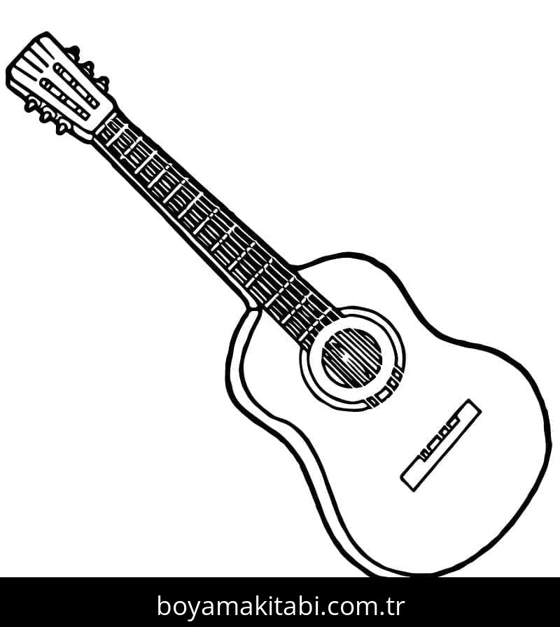 Gitar boyama sayfası – ücretsiz yazdır, boyama etkinliği
