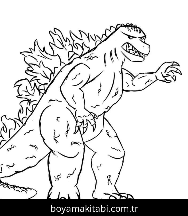 Godzilla boyama sayfası – yaratıcılık, eğlenceli etkinlik