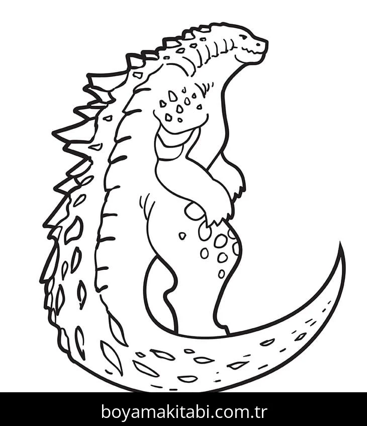 Godzilla boyama sayfası – çocuk aktivitesi, PDF indir