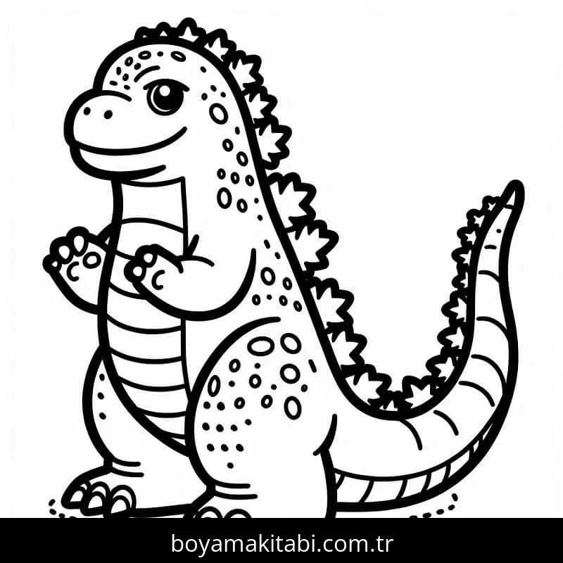 Godzilla boyama sayfası – renkli çizimler, okul öncesi