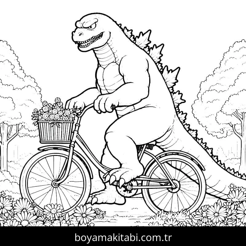 Godzilla boyama sayfası – eğlenceli etkinlik, el becerilerini geliştirir