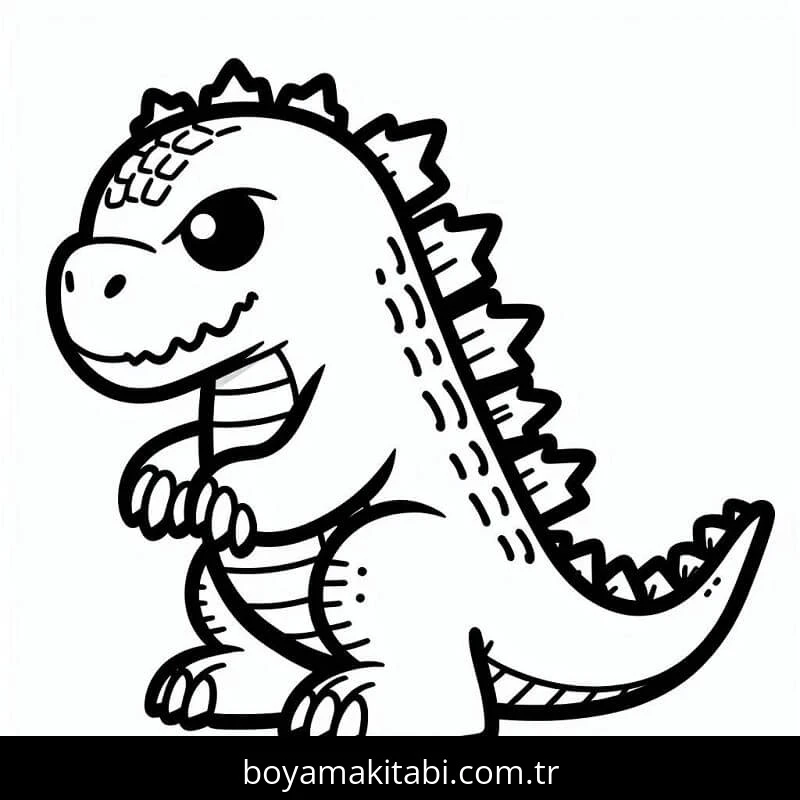Godzilla boyama sayfası – boyama etkinliği, çocuk aktivitesi