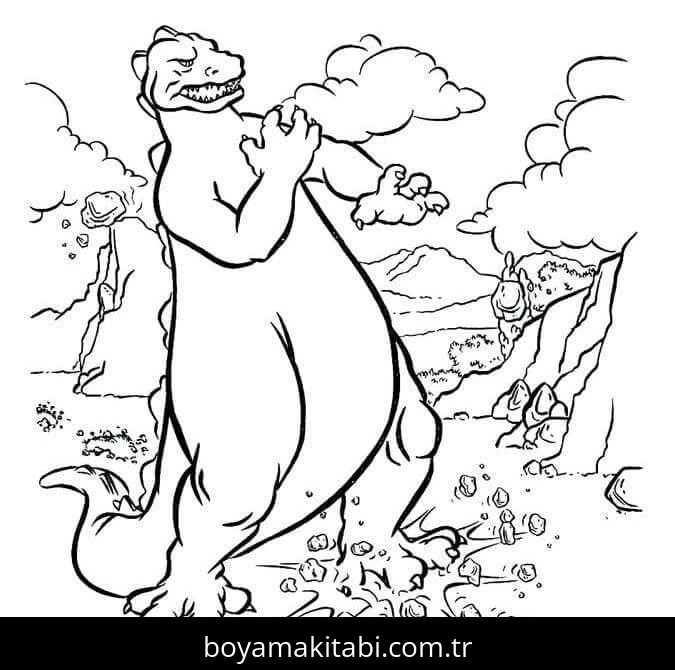 Godzilla boyama sayfası – keyifli zaman, renkli çizimler