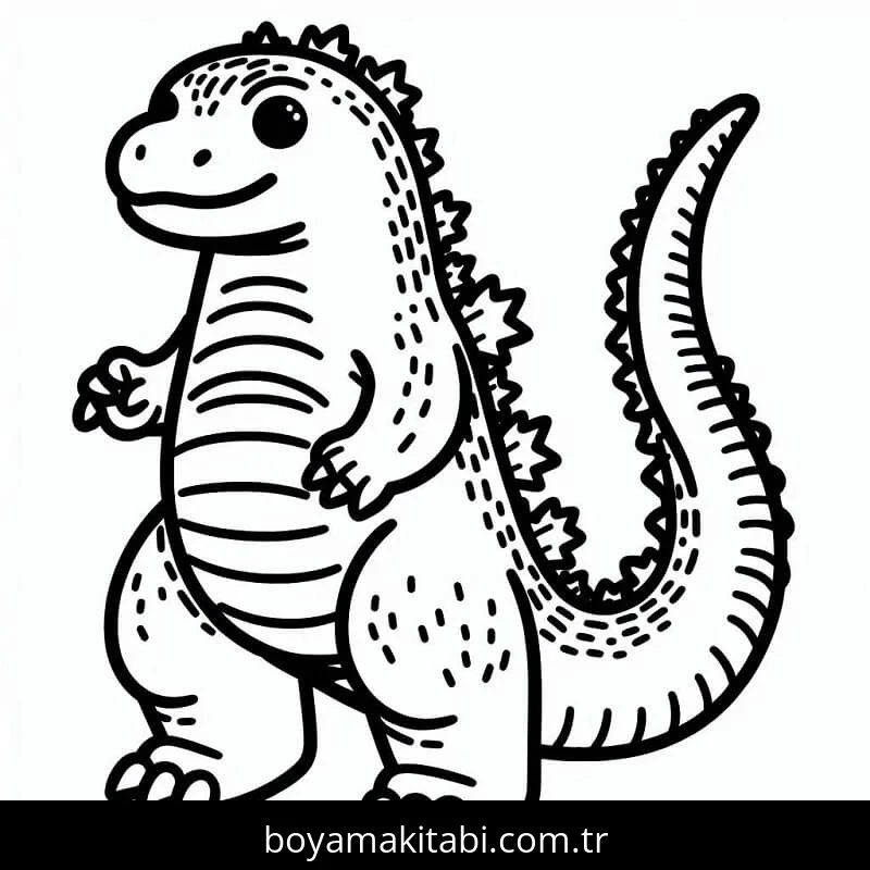 Godzilla boyama sayfası – evde etkinlik, ücretsiz yazdır