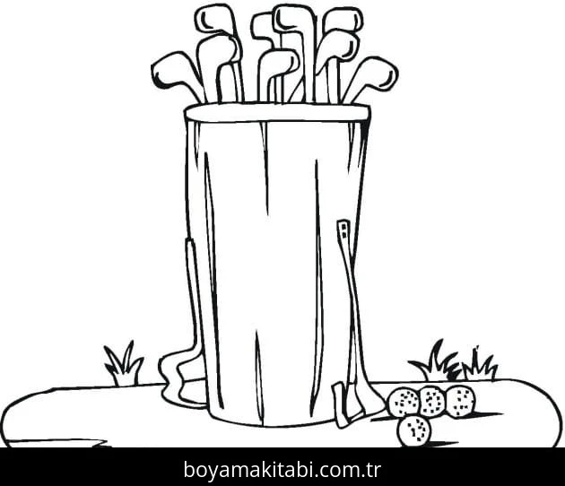 Golf boyama sayfası – renkli çizimler, okul öncesi