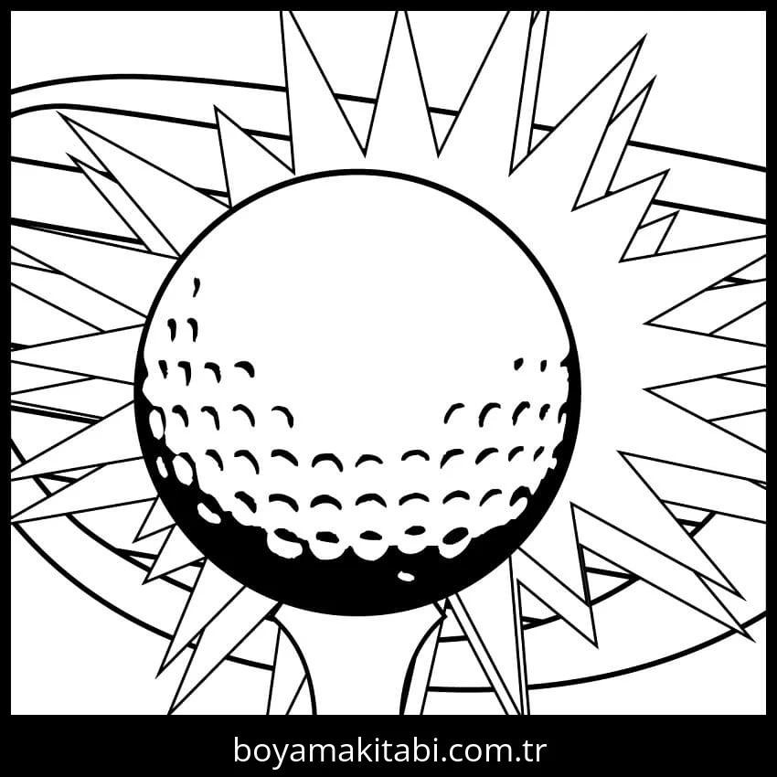 Golf boyama sayfası – çocuklar için, çizgi film temalı