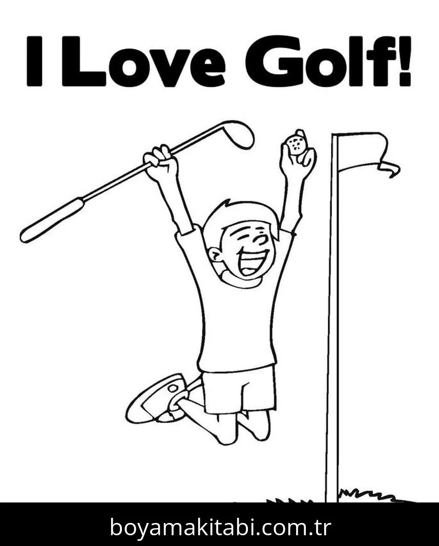 Golf boyama sayfası – PDF indir, sevimli karakter