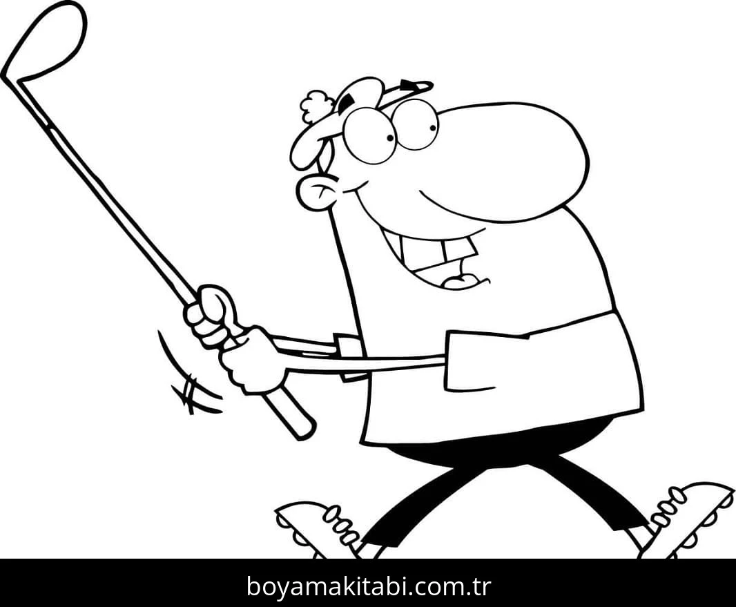 Golf boyama sayfası – keyifli zaman, renkli çizimler
