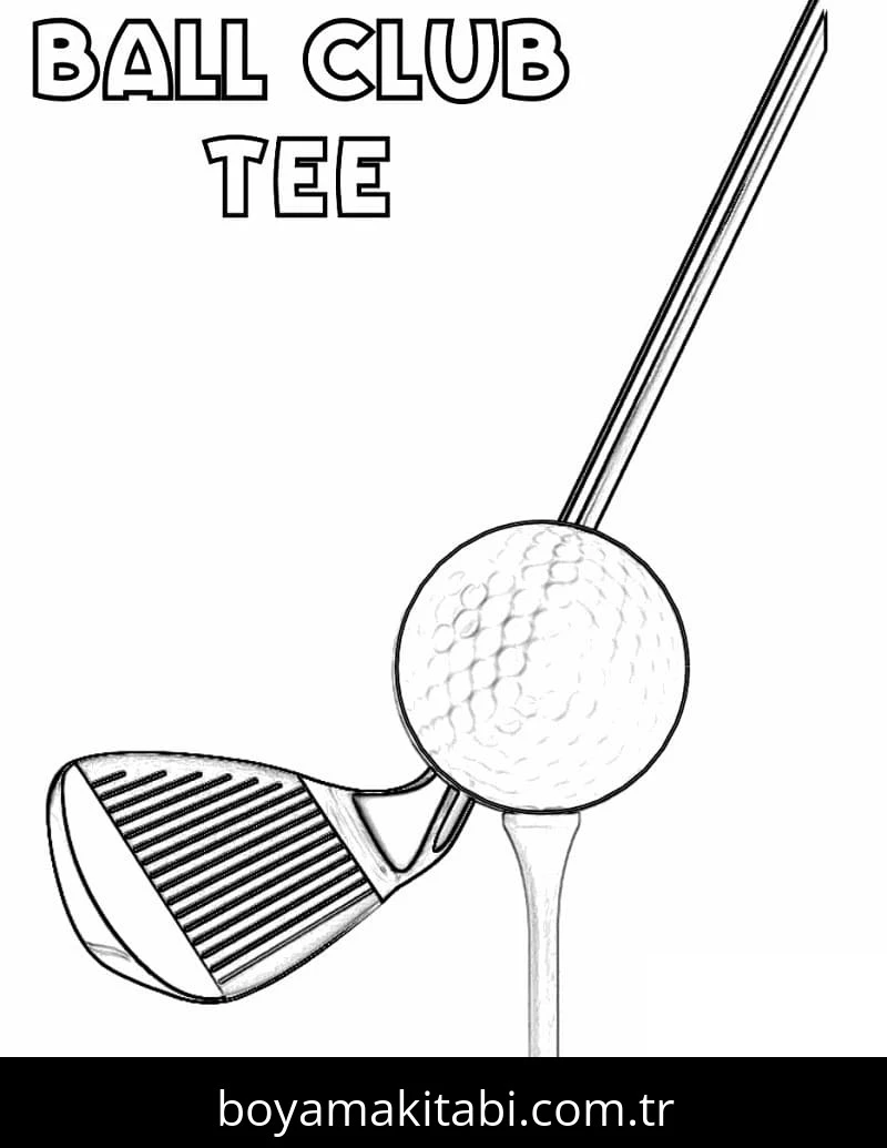 Golf boyama sayfası – sanatsal çalışma, çocuklar için