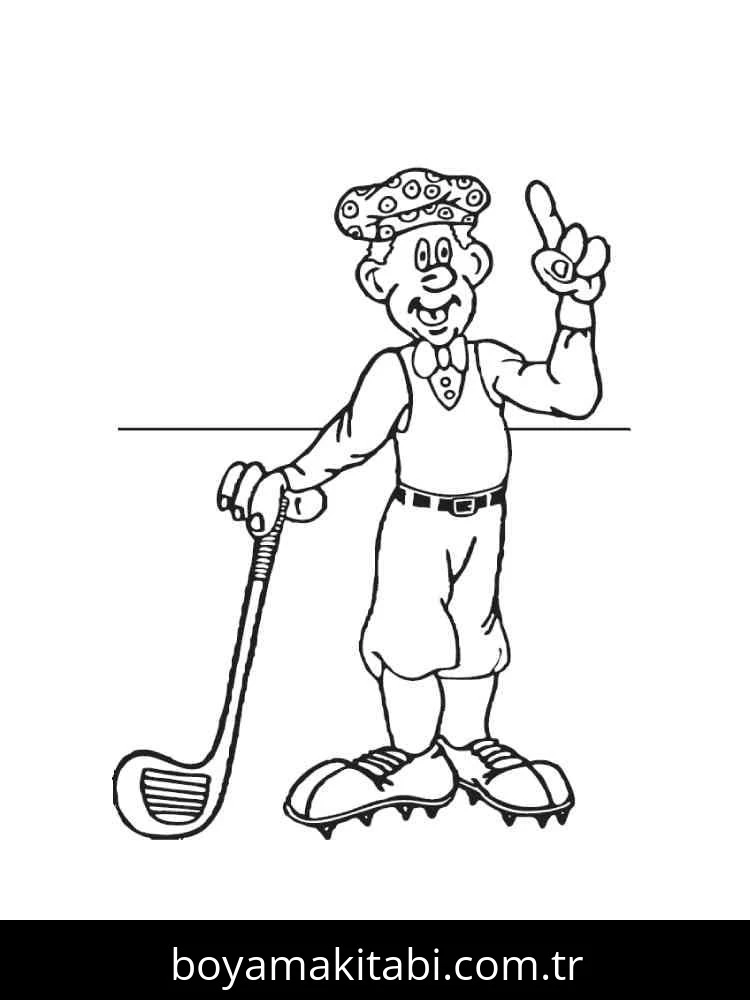 Golf boyama sayfası – çocuklar için, çizgi film temalı